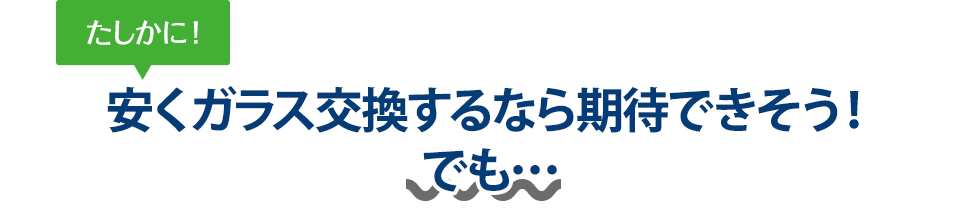 たしかに！ 安くガラス交換するならカーグラスリペア株式会社さんは期待できそう！でも…